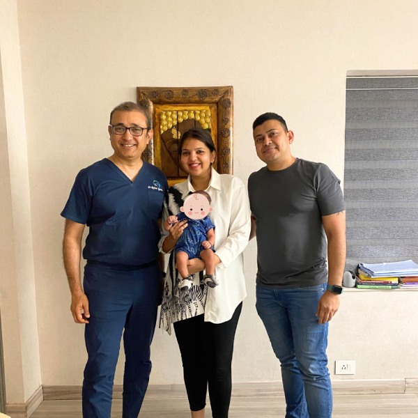 Happy couple after guided fertility care